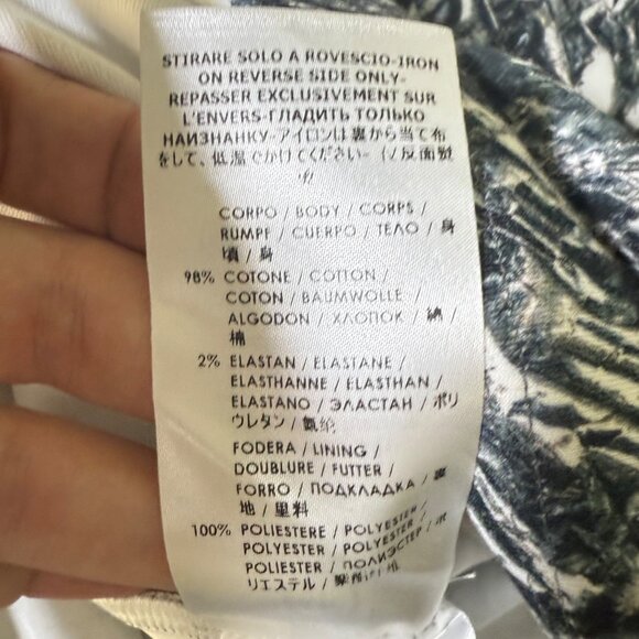 McQ Alexander McQueen Womens Black & White Printed Bodycon Dress Short Sleeves X - Picture 7 of 7